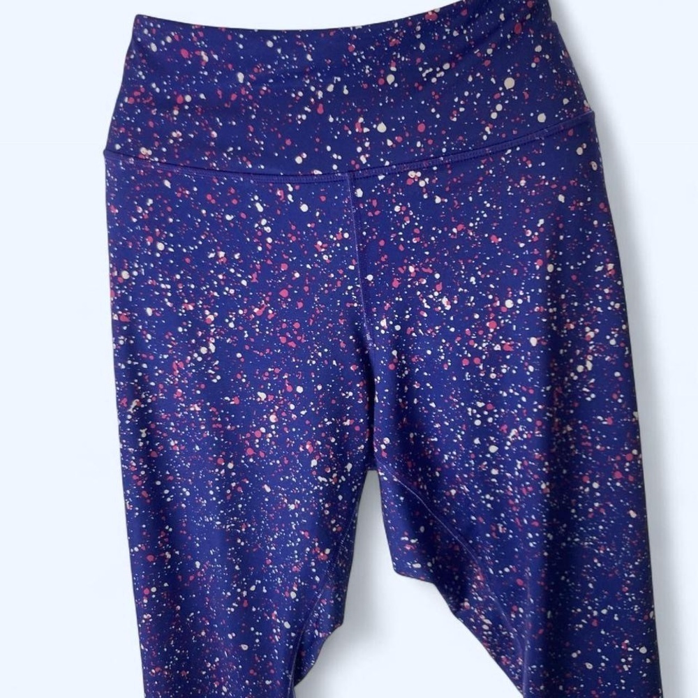 Puma Purple and pink speckled high-waisted capri leggings #fitness XL